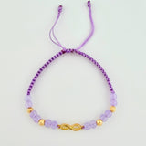 Woven Lilac Bracelet Yellow Gold 18K Infinity Pendant