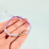Woven Lilac Bracelet Yellow Gold 18K Infinity Pendant