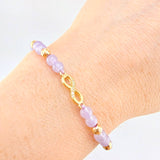 Woven Lilac Bracelet Yellow Gold 18K Infinity Pendant