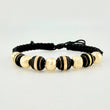 Black Woven Bracelet Neoros 4 Pcs / 5 Pcs 7Mm Diamond Cut Yellow Gold 18K