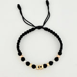 Black Woven Bracelet Emogi Little Devil Three Golds 18K