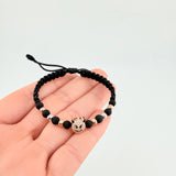 Black Woven Bracelet Emogi Little Devil Three Golds 18K