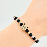 Black Woven Bracelet Emogi Little Devil Three Golds 18K