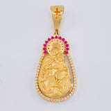 Pendant Virgin of Carmen Matte 7.9 g / 1 1/2 in Yellow Gold 18K