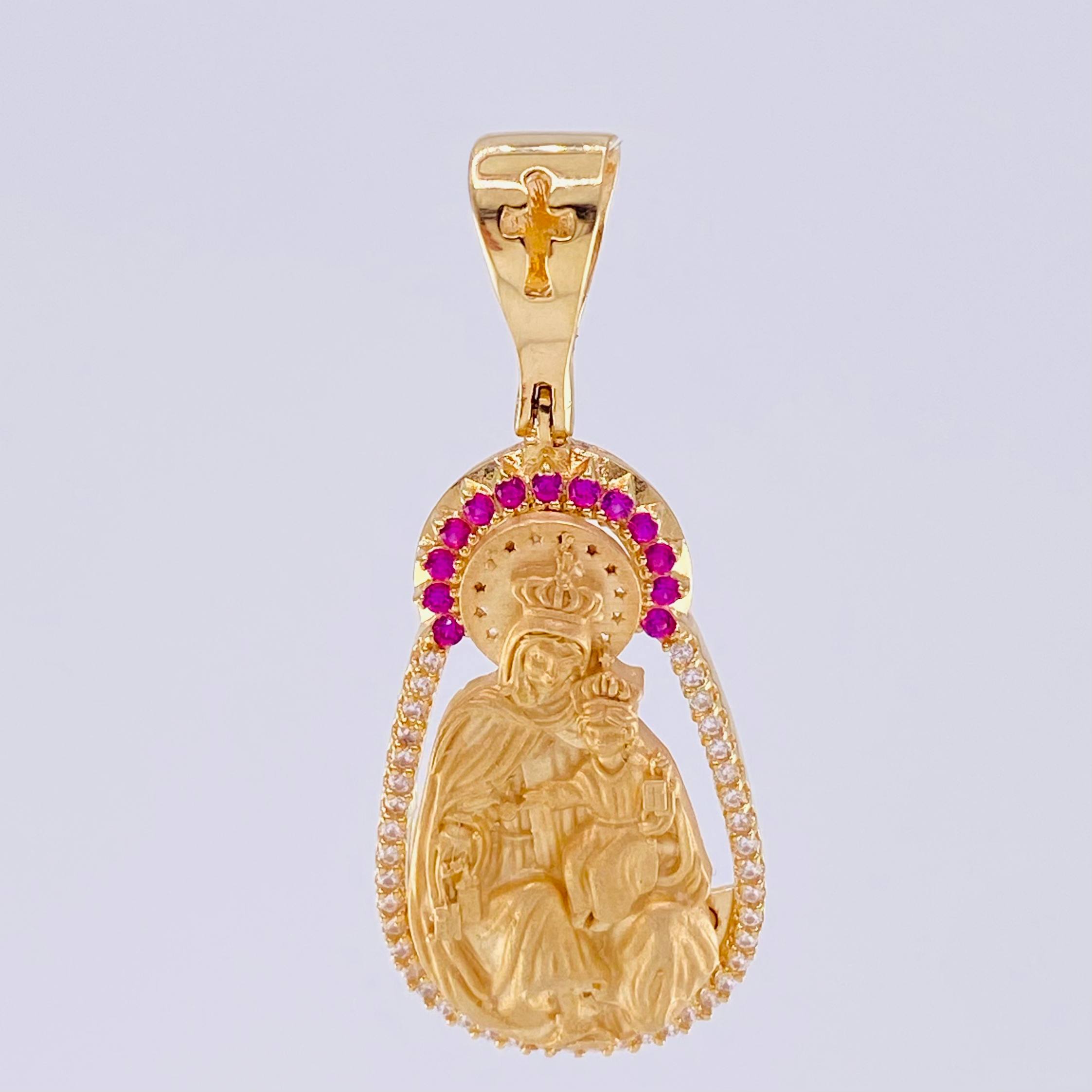 Pendant Virgin of Carmen Matte 7.9 g / 1 1/2 in Yellow Gold 18K