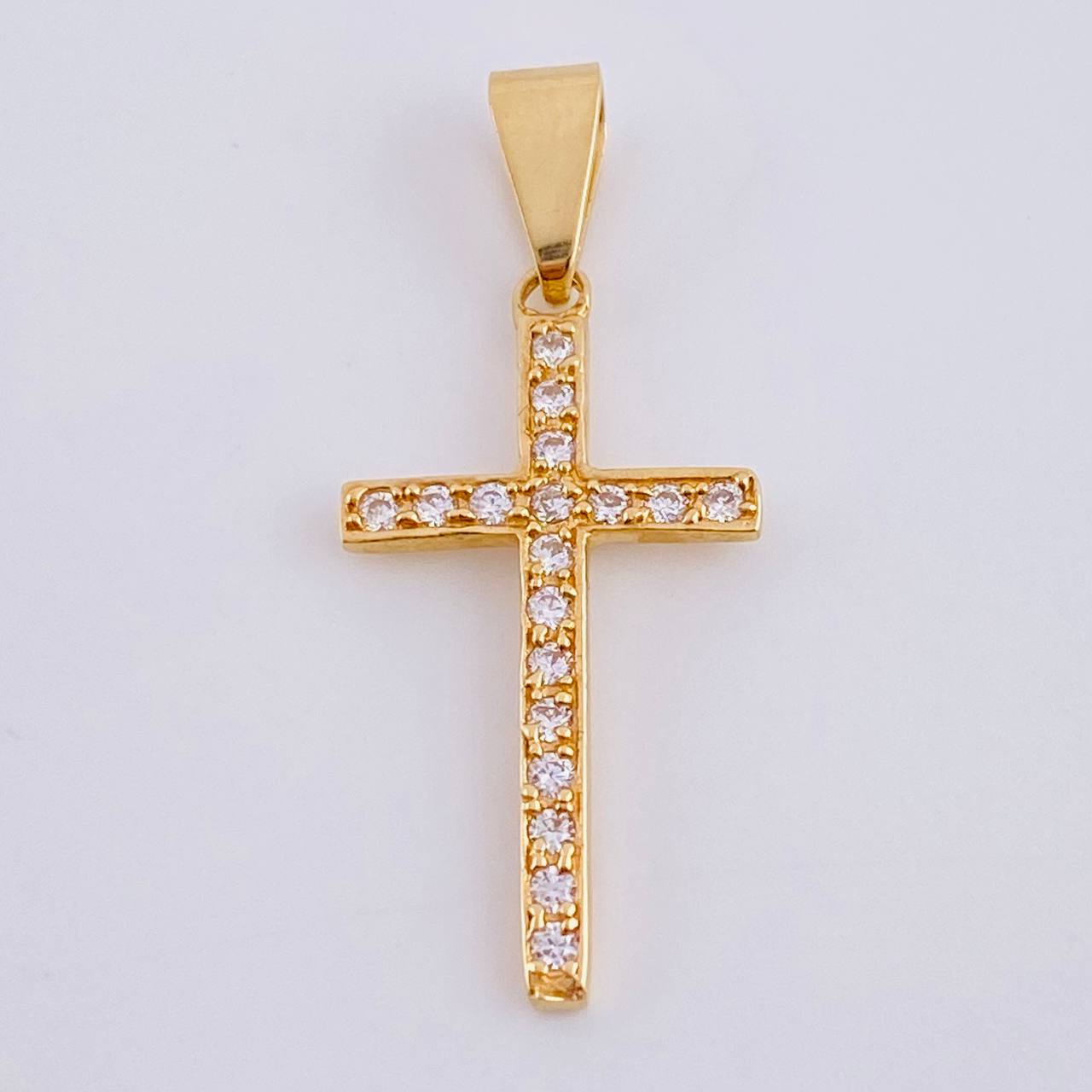 Dije Cruz Tupida 1.75 g / 1 1/4 in Oro Amarillo 18K