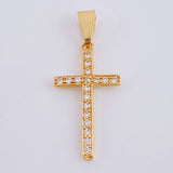 Dije Cruz Tupida 1.75 g / 1 1/4 in Oro Amarillo 18K