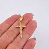 Dije Cruz Tupida 1.75 g / 1 1/4 in Oro Amarillo 18K