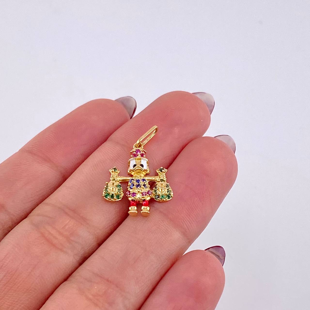 Pendant Duck Money Bag 1.7 g / 3/4 in 18K Yellow Gold