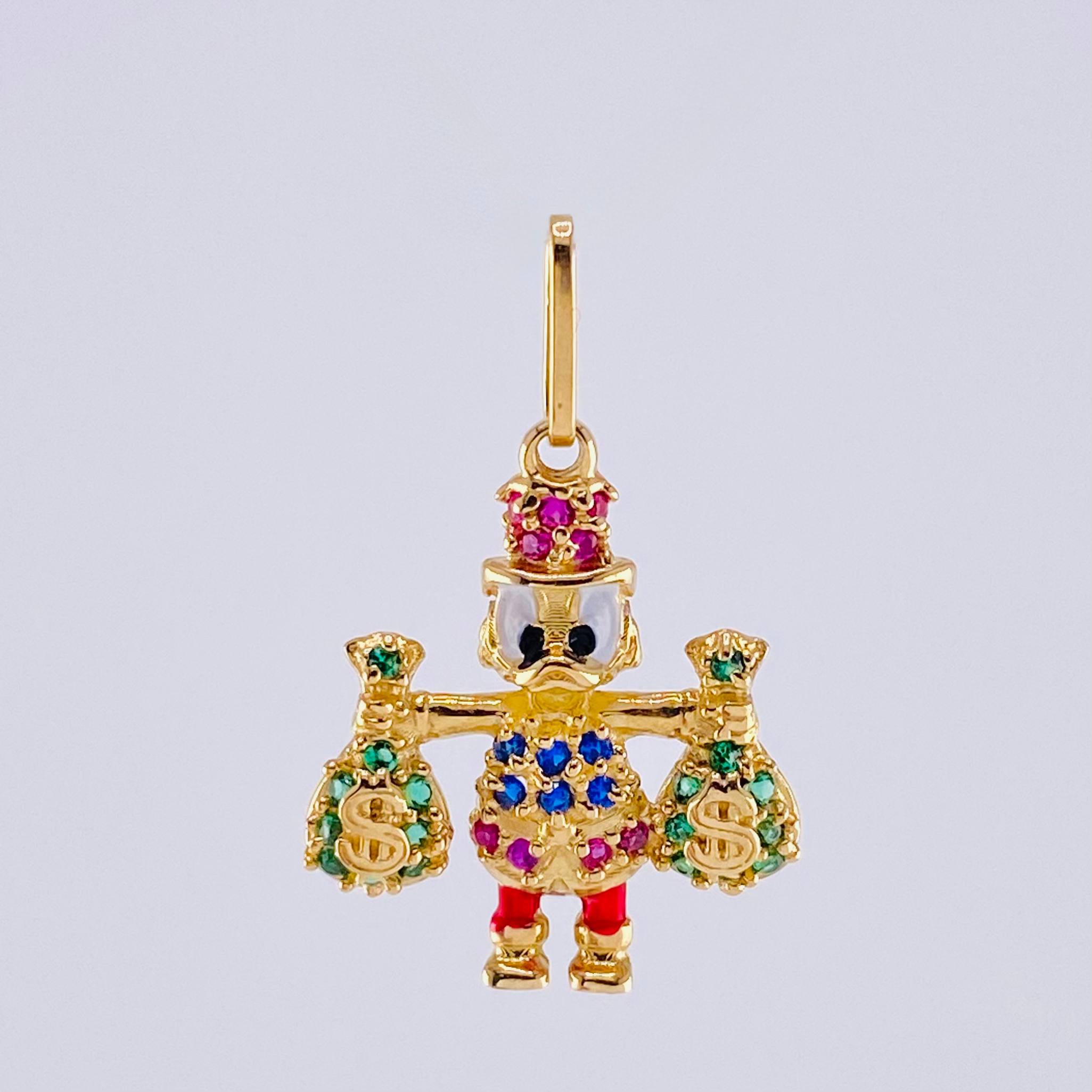 Pendant Duck Money Bag 1.7 g / 3/4 in 18K Yellow Gold