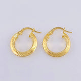 Hoop Earrings Clau Striped 1.6 g / 3/4 in Yellow Gold 18K