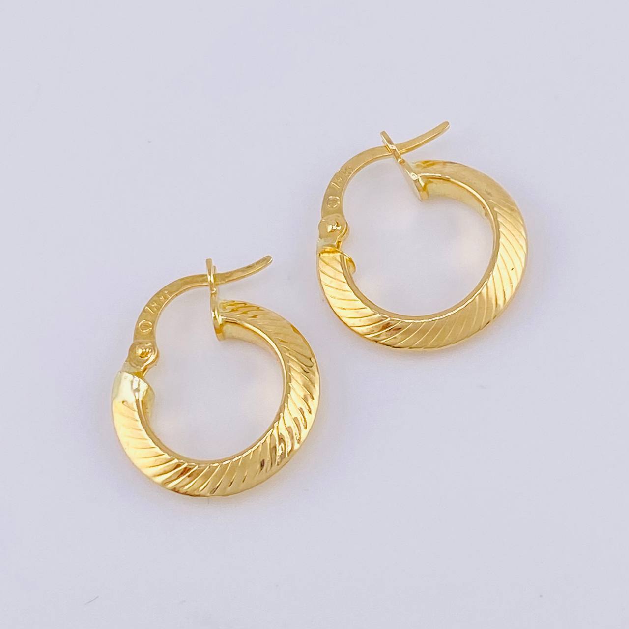 Hoop Earrings Clau Striped 1.6 g / 3/4 in Yellow Gold 18K