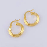 Hoop Earrings Clau Striped 1.6 g / 3/4 in Yellow Gold 18K