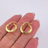 Hoop Earrings Clau Striped 1.6 g / 3/4 in Yellow Gold 18K