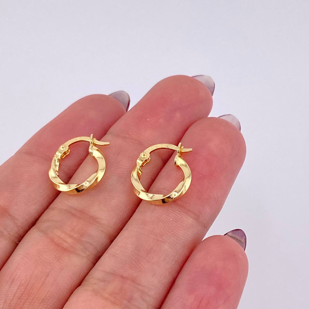 Candongas Kari 0.9 g / 1/2 in Oro Amarillo 18K