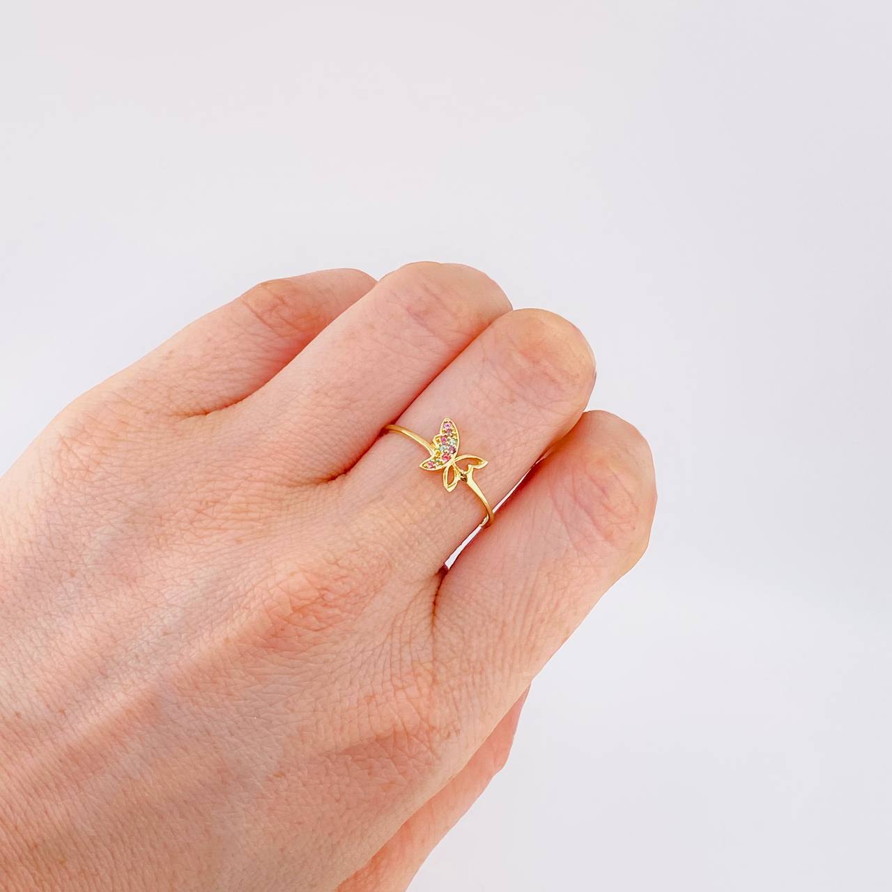 Butterfly Silhouette Ring 1.1 g / T8 1/2 18K Yellow Gold