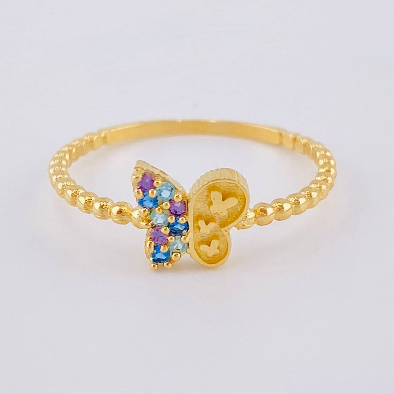 Matte Butterfly Ring 1.5 g / T8 1/2 18K Yellow Gold