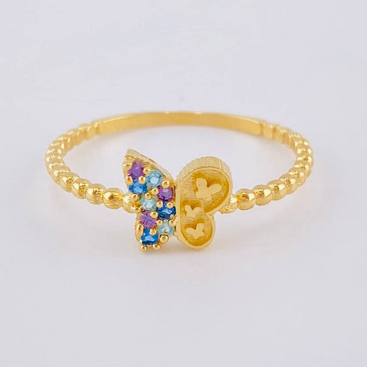 Anillo Mariposa Mate 1.5 g / T8 1/2 Oro Amarillo 18K