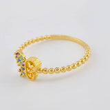Matte Butterfly Ring 1.5 g / T8 1/2 18K Yellow Gold
