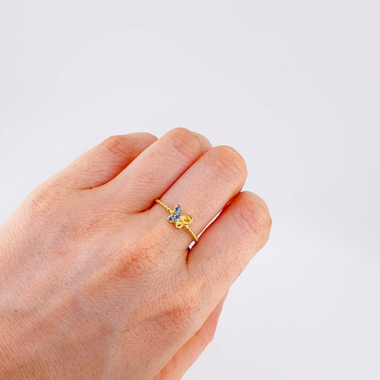 Matte Butterfly Ring 1.5 g / T8 1/2 18K Yellow Gold
