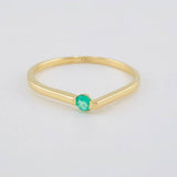 Drop Ring Emerald 8Pts 1.55 g / T8 18K Yellow Gold