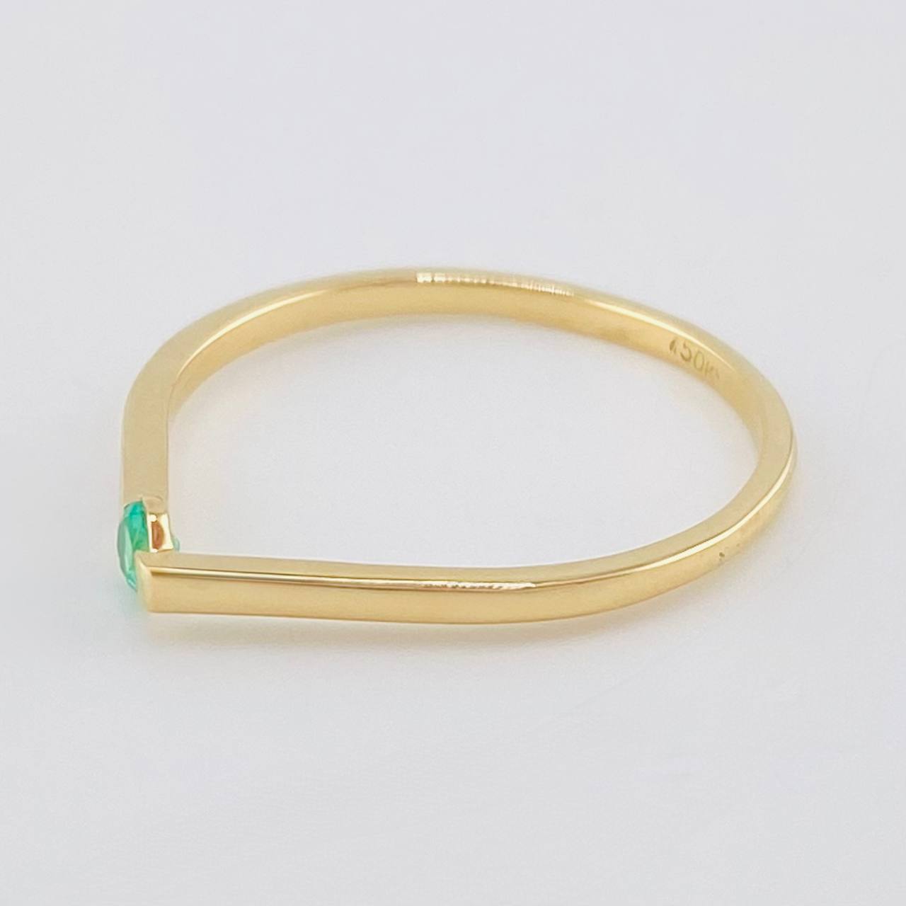Drop Ring Emerald 8Pts 1.55 g / T8 18K Yellow Gold