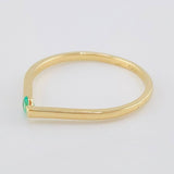 Drop Ring Emerald 8Pts 1.55 g / T8 18K Yellow Gold