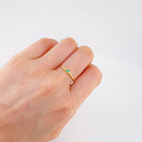 Drop Ring Emerald 8Pts 1.55 g / T8 18K Yellow Gold