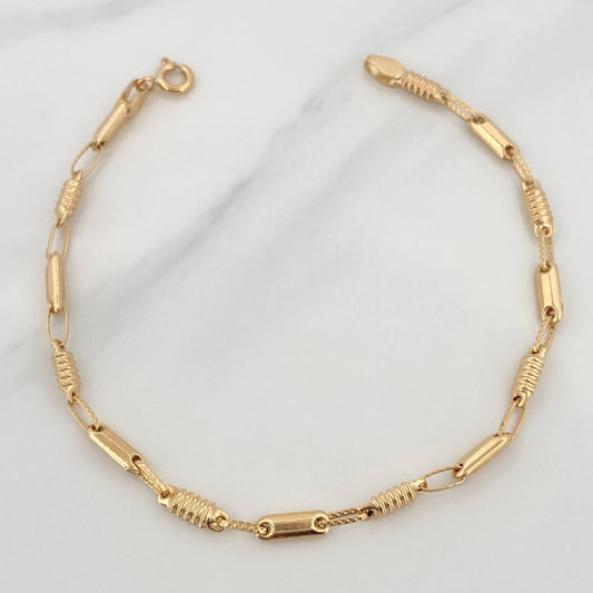 Rustic Bracelet Barrel 3.6 g / 8 1/4 in / 3.4 mm 18K Yellow Gold