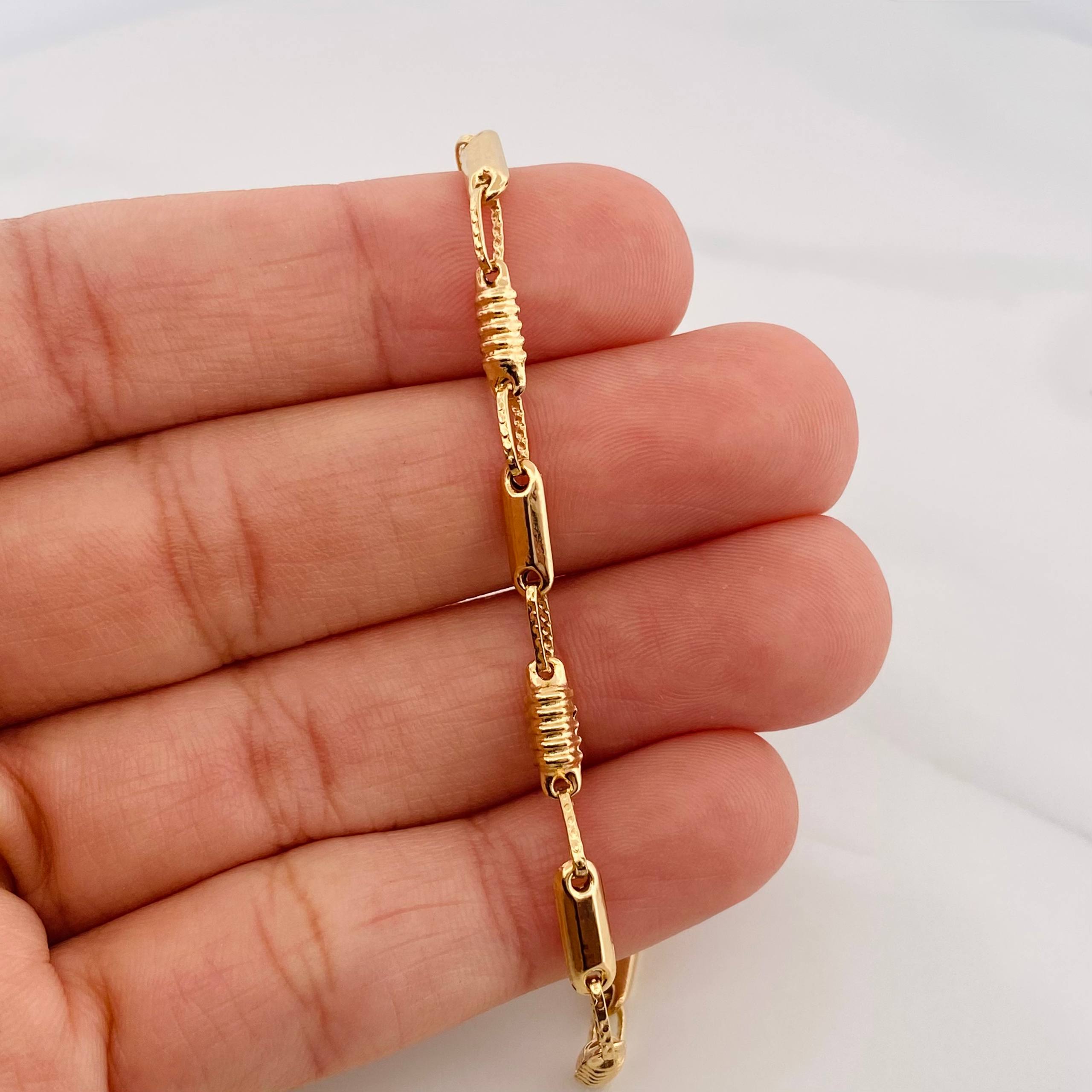 Rustic Bracelet Barrel 3.6 g / 8 1/4 in / 3.4 mm 18K Yellow Gold