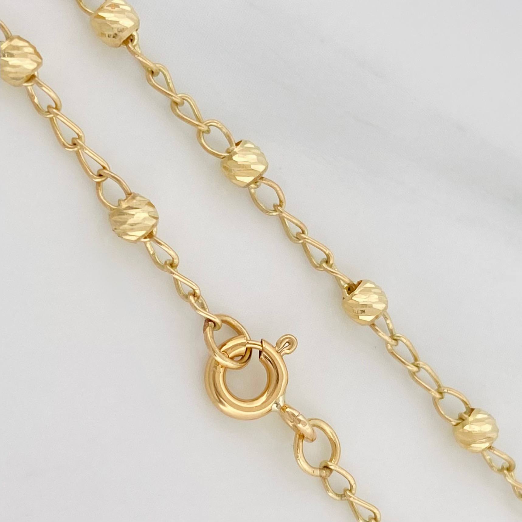 Bracelet Denario Miraculous Virgin Cross 2.35 g / 7 1/2 in / 3 mm Yellow Gold 18K