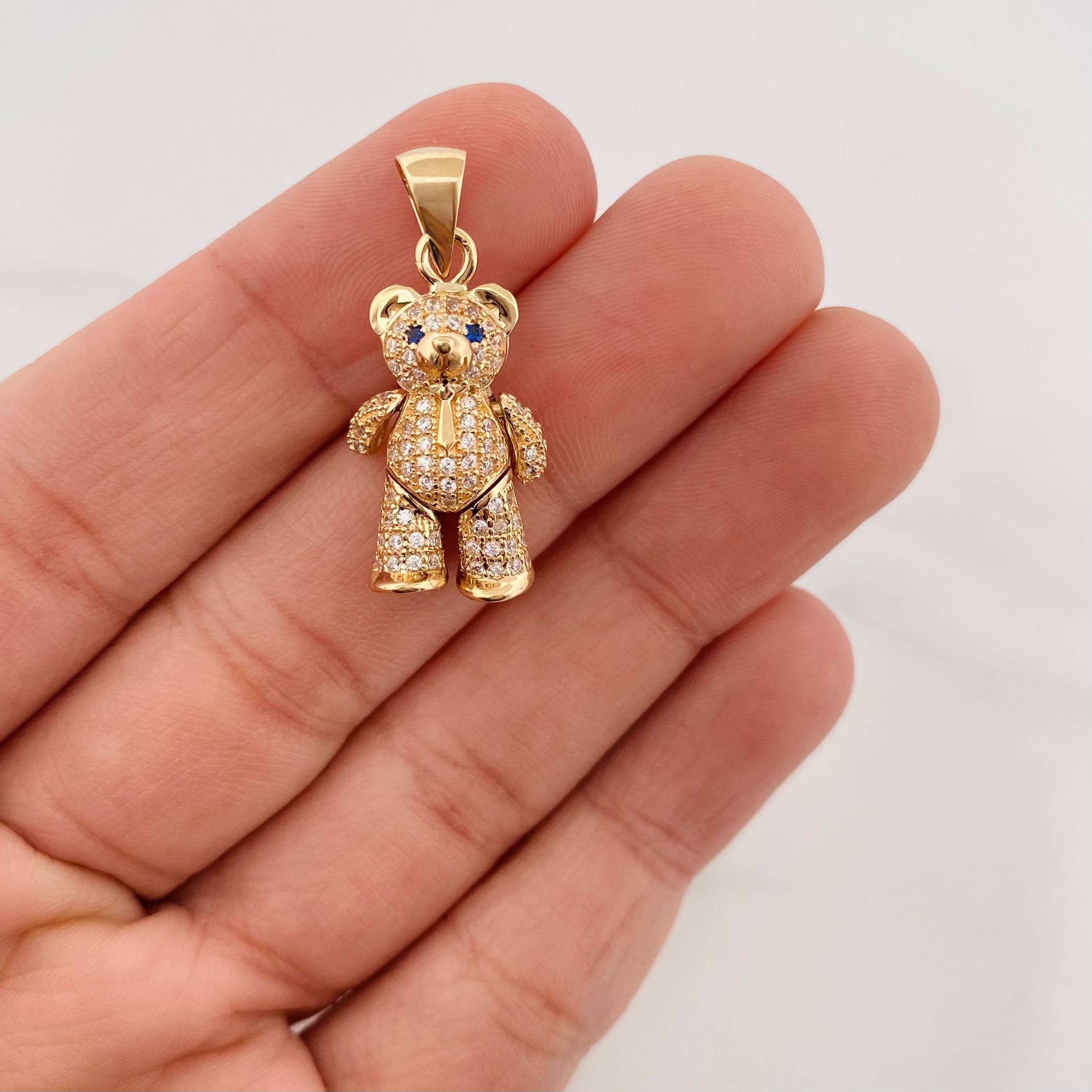 Articulated Bear Pendant 4.35 g / 1 1/4 in 18K Yellow Gold