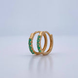 Hoop Earrings Carril Vasteado Emerald 1.05gr / 1/2 in / 18K Gold +