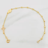 Bracelet Denario Miraculous Virgin Cross 2.35 g / 7 1/2 in / 3 mm Yellow Gold 18K