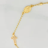 Bracelet Denario Miraculous Virgin Cross 2.35 g / 7 1/2 in / 3 mm Yellow Gold 18K
