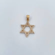Dije Estrella De David 1.75gr / 2.7cm / Circones Blancos Oro Amarillo 18K &