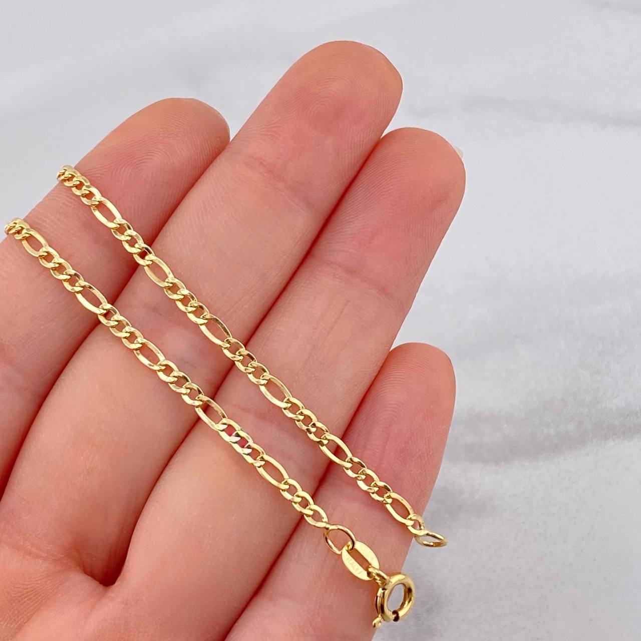 Cadena Fígaro 3.15g / 20 in / 2.4mm Oro Amarillo 18K