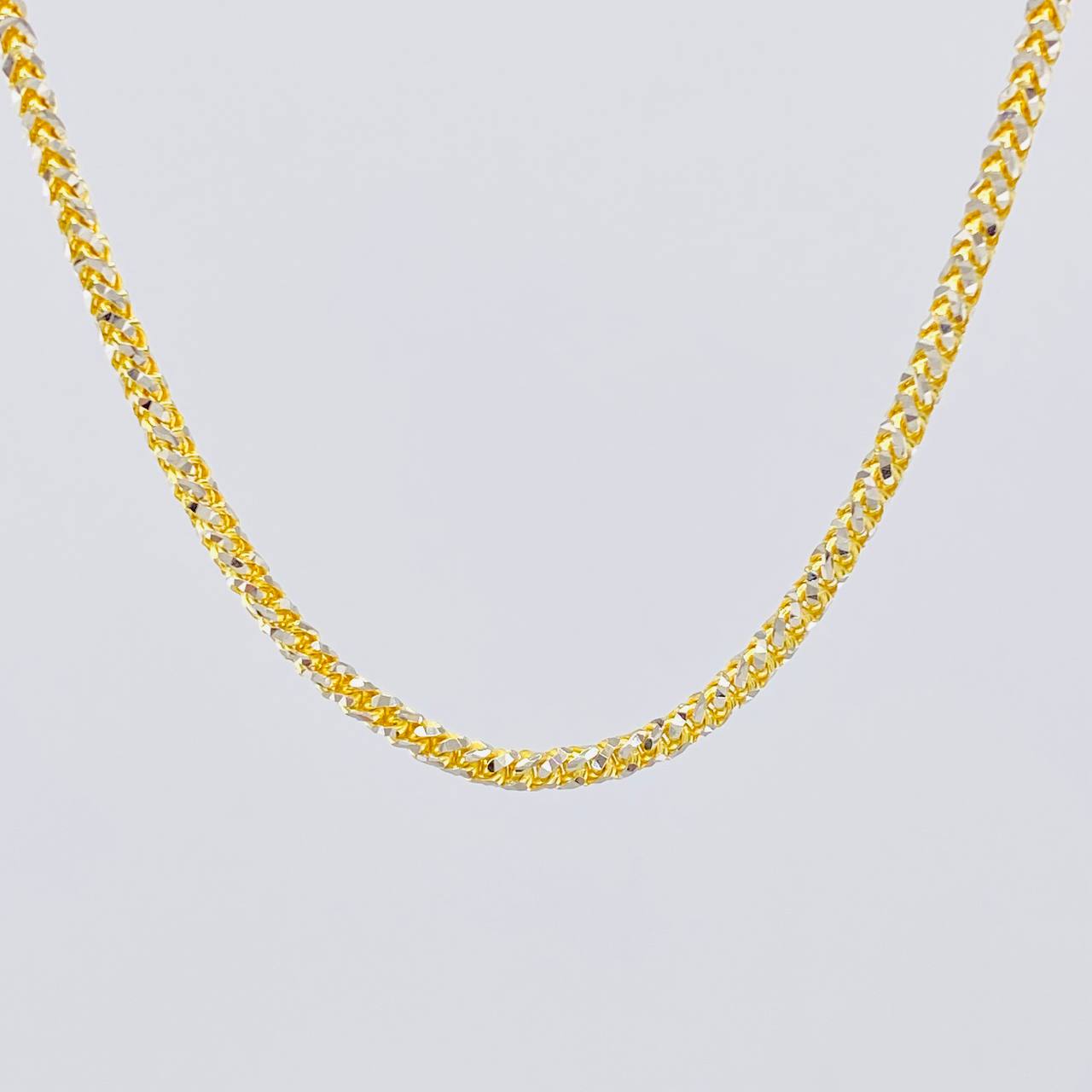 Franco Chain Diamond Cut 13.55g / 20 in / 2.15mm Two-Tone Yellow White 18K Gold