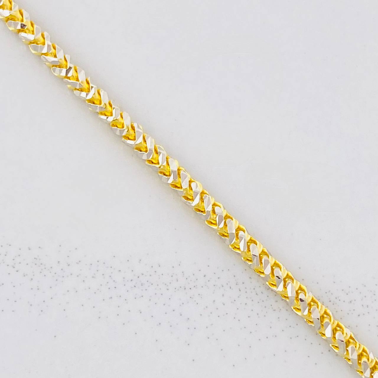 Franco Chain Diamond Cut 13.55g / 20 in / 2.15mm Two-Tone Yellow White 18K Gold