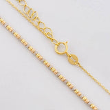Cadena Aro Seguido Bolas Diamantadas 2.1g / 16 in / 0.6mm Tres Oros 18K