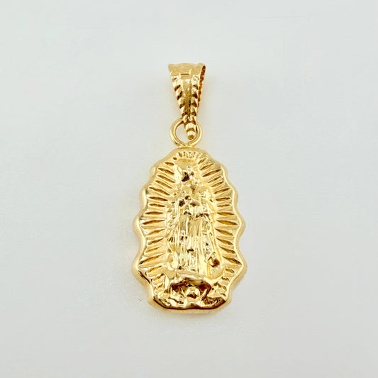 Dije Virgen Guadalupe Silueta Rallado 0.55gr / 1/2 in / Oro Amarillo 18K *