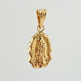 Dije Virgen Guadalupe Silueta Rallado 0.55gr / 1/2 in / Oro Amarillo 18K *