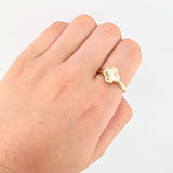 Anillo Trebol Diamantada 1.3gr / T7 1/2 / Oro Amarillo Nac.Esp. 18K