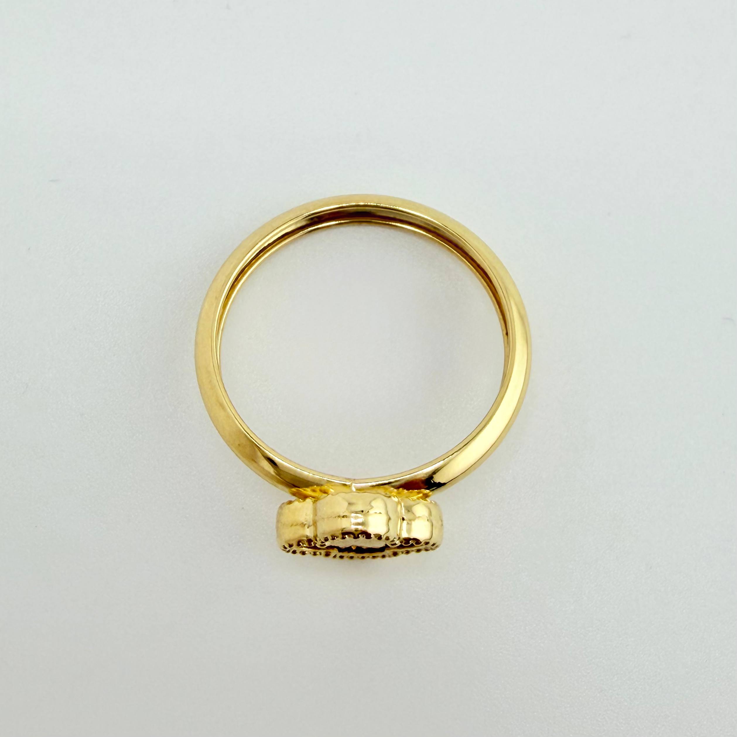 Anillo Trebol Diamantada 1.1gr / T6 1/2 / Oro Amarillo Nac.Esp. 18K