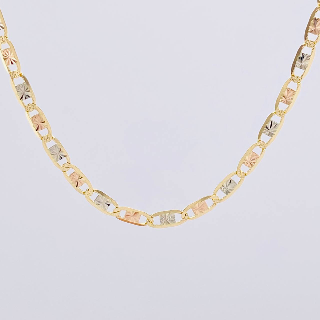 Flat Anchor Chain 7.4g / 18 in / 3.4mm 18K Three Golds