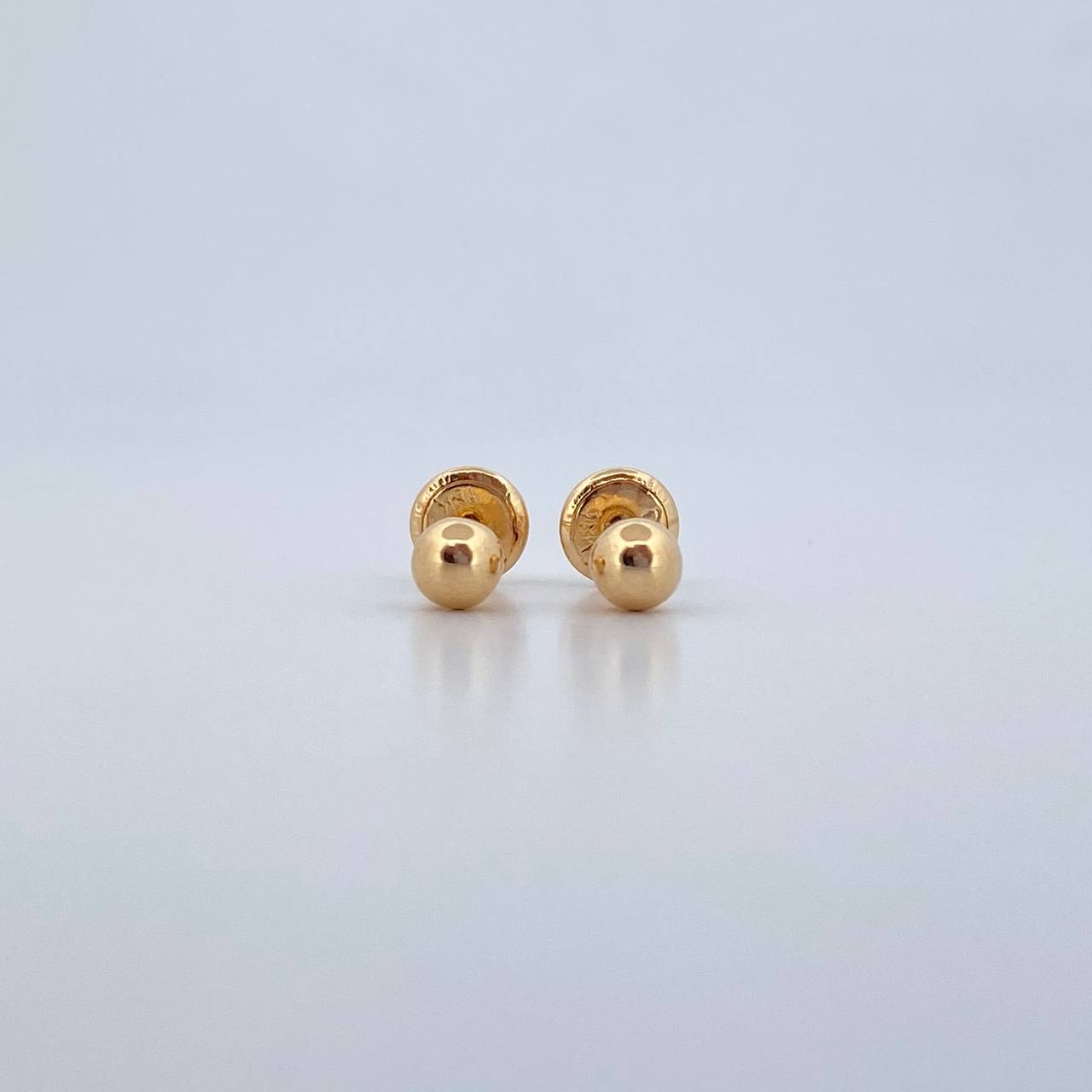 Stud Earrings Bead 0.4gr / 4mm Polished 18K Yellow Gold $