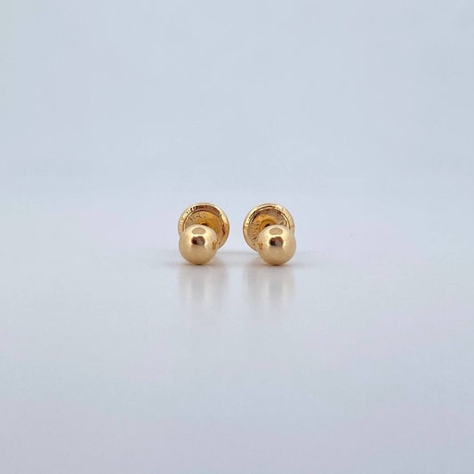 Bead Stud Earrings 0.55gr / 4mm 18K Yellow Gold &