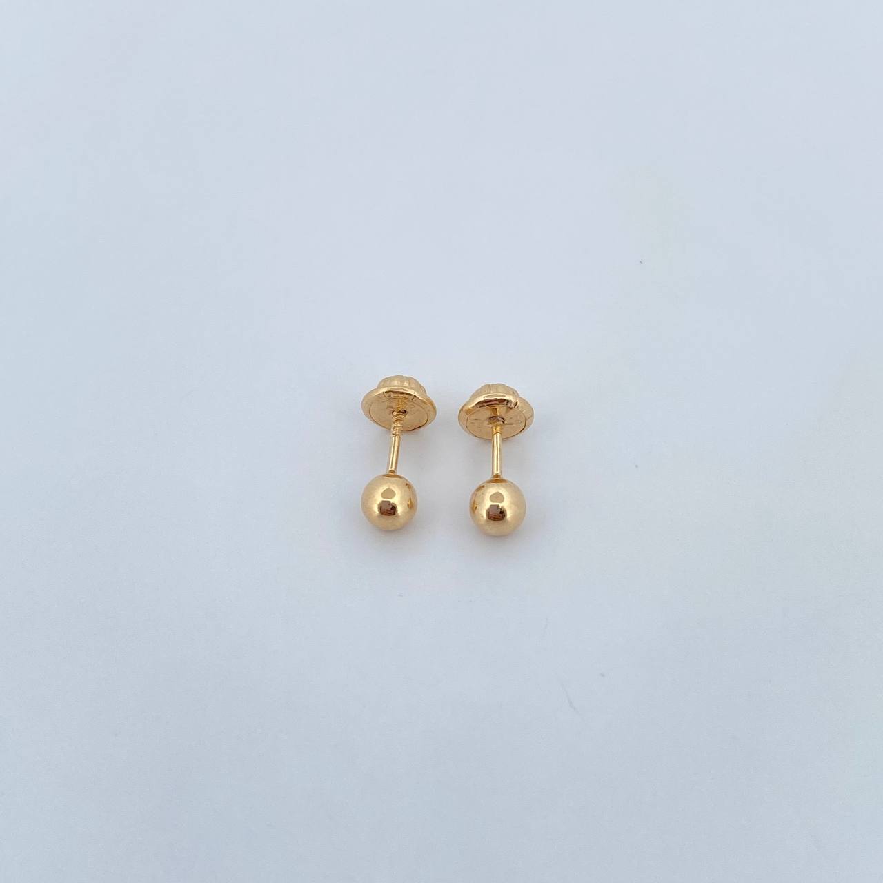 Stud Earrings Bead 0.4gr / 4mm Polished 18K Yellow Gold $