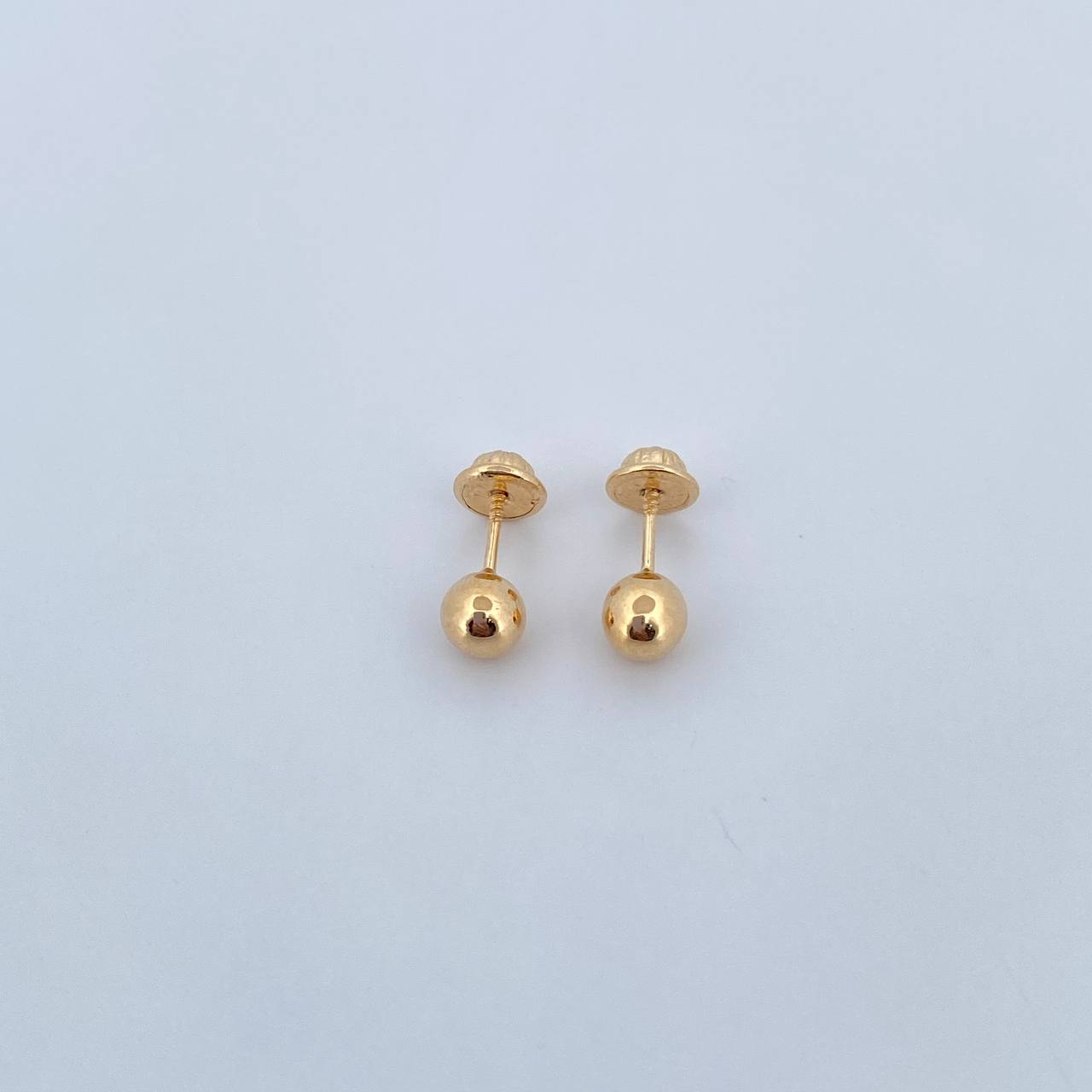 Stud Earrings Bead 0.45gr / 5mm Polished 18K Yellow Gold $