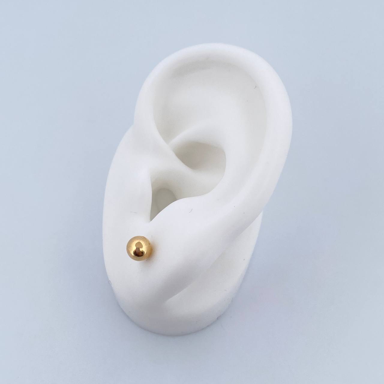 Stud Earrings Bead 0.55gr / 5mm Polished 18K Yellow Gold &